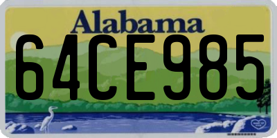 AL license plate 64CE985