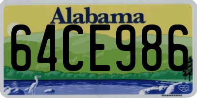 AL license plate 64CE986