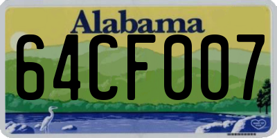 AL license plate 64CF007