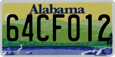 AL license plate 64CF012
