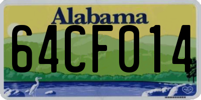 AL license plate 64CF014