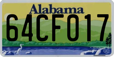 AL license plate 64CF017