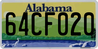 AL license plate 64CF020