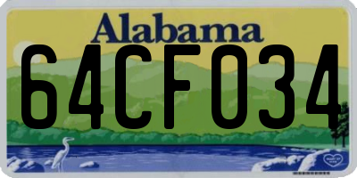 AL license plate 64CF034