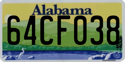 AL license plate 64CF038