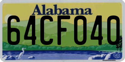 AL license plate 64CF040
