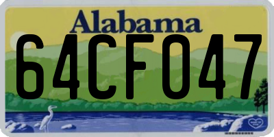 AL license plate 64CF047