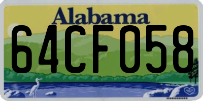 AL license plate 64CF058