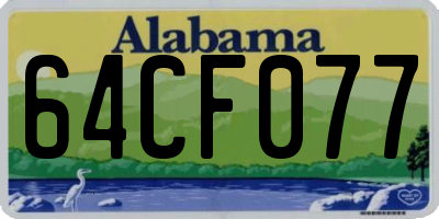 AL license plate 64CF077