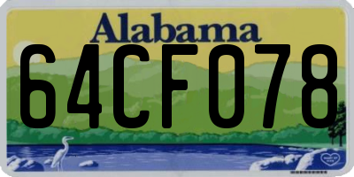 AL license plate 64CF078