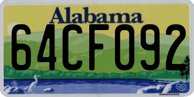 AL license plate 64CF092