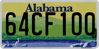 AL license plate 64CF100