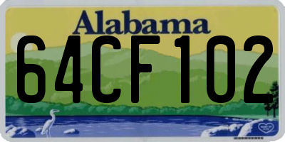 AL license plate 64CF102