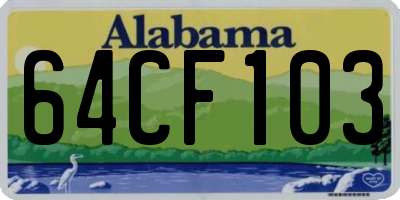 AL license plate 64CF103