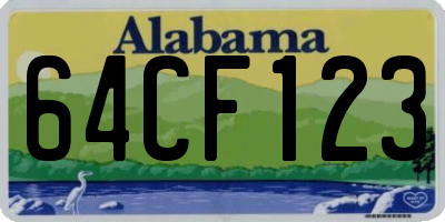 AL license plate 64CF123
