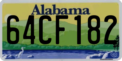 AL license plate 64CF182