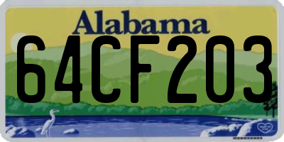 AL license plate 64CF203