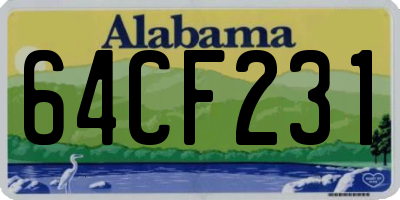 AL license plate 64CF231