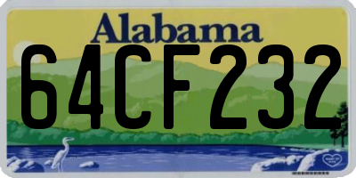 AL license plate 64CF232