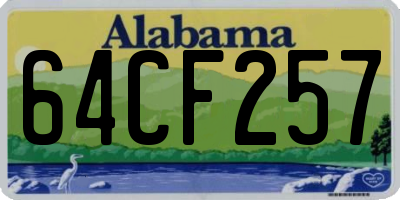 AL license plate 64CF257