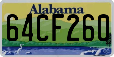 AL license plate 64CF260