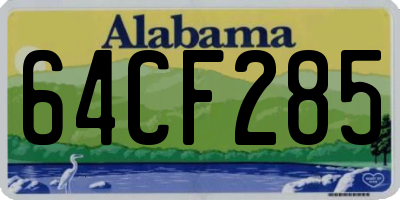 AL license plate 64CF285
