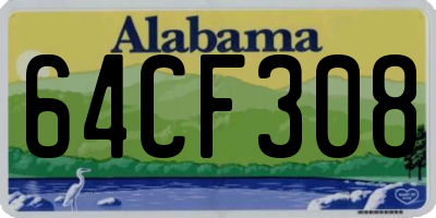 AL license plate 64CF308