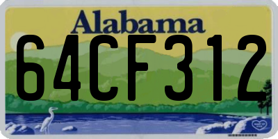 AL license plate 64CF312