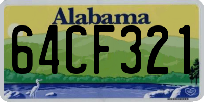AL license plate 64CF321