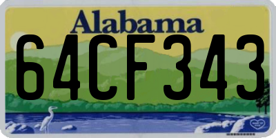 AL license plate 64CF343