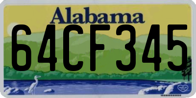 AL license plate 64CF345