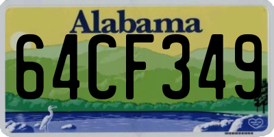 AL license plate 64CF349