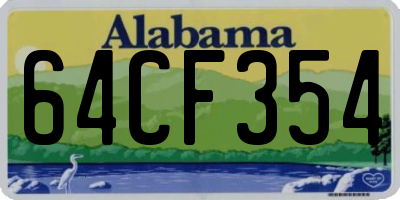 AL license plate 64CF354