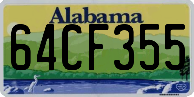 AL license plate 64CF355