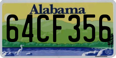 AL license plate 64CF356