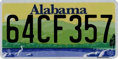 AL license plate 64CF357