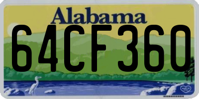 AL license plate 64CF360