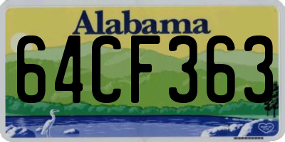 AL license plate 64CF363