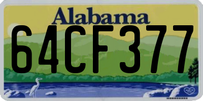 AL license plate 64CF377