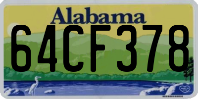 AL license plate 64CF378