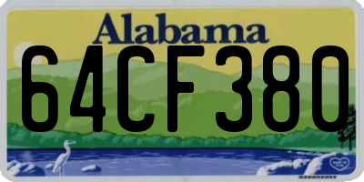 AL license plate 64CF380