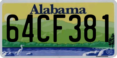 AL license plate 64CF381