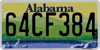 AL license plate 64CF384