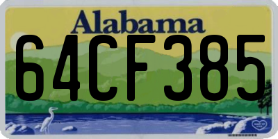 AL license plate 64CF385
