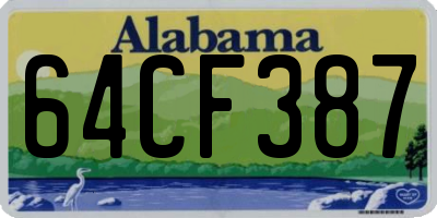 AL license plate 64CF387