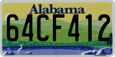 AL license plate 64CF412