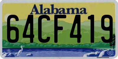AL license plate 64CF419