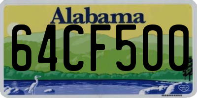 AL license plate 64CF500