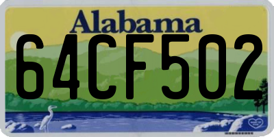 AL license plate 64CF502