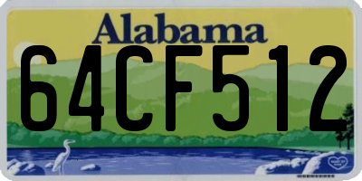 AL license plate 64CF512